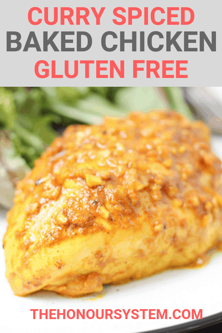 Curry Spiced Baked Chicken Breasts Recipe Pinterest Graphic