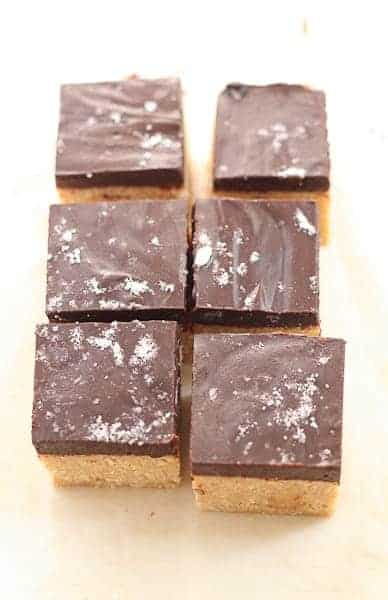 Vanilla cashew bars cut into squares