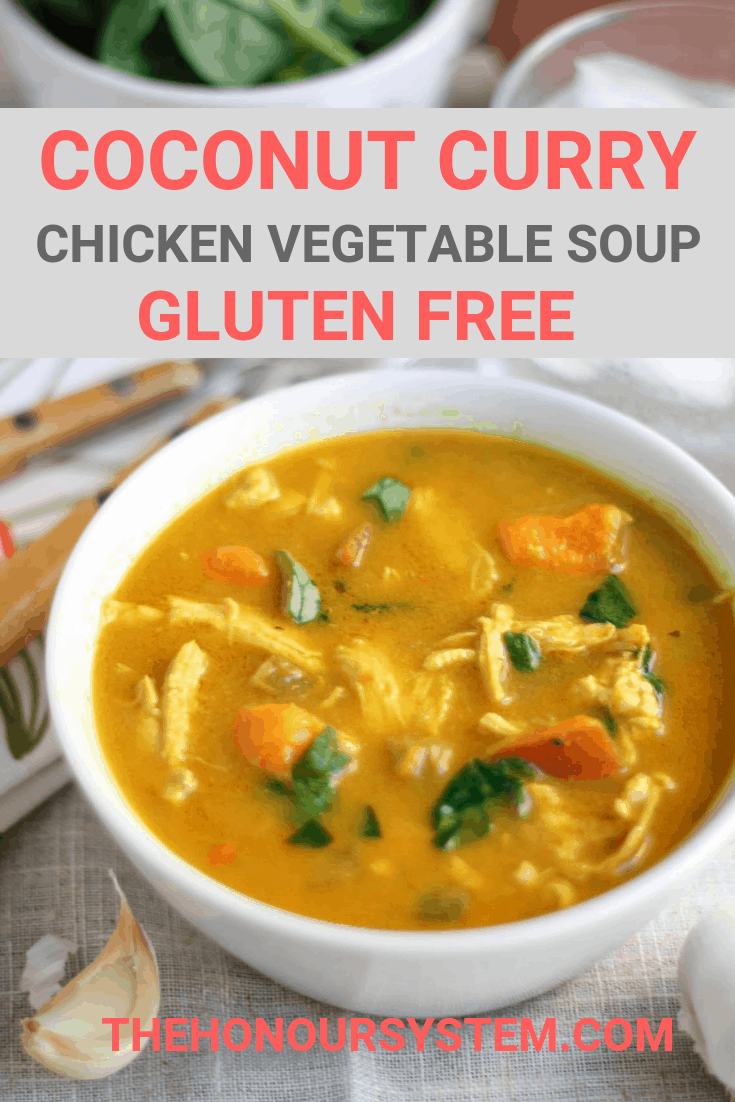 Coconut Curry Chicken Vegetable Soup Recipe Pinterest Graphic