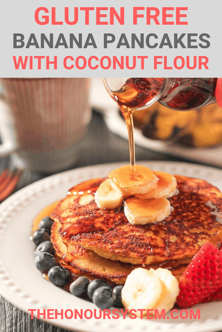 Banana Coconut Flour Pancakes Recipe Pinterest Graphic