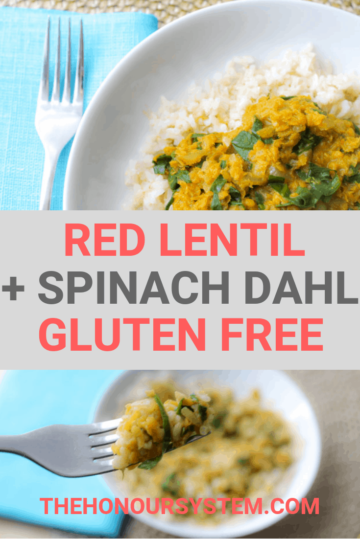 Red Lentil Spinach Dahl Gluten Free Recipe