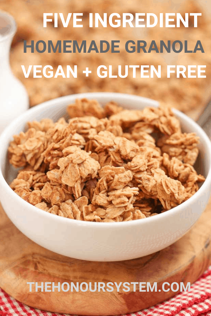 Five Ingredient Granola Recipe Vegan + Gluten Free