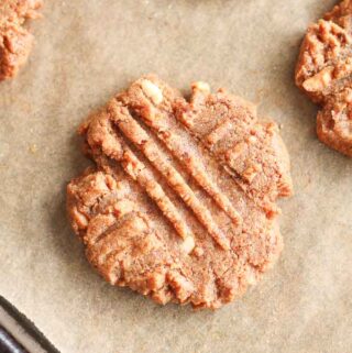 gluten free peanut butter cookies on a baking sheet