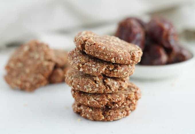 sugar free cookies with dates in the background