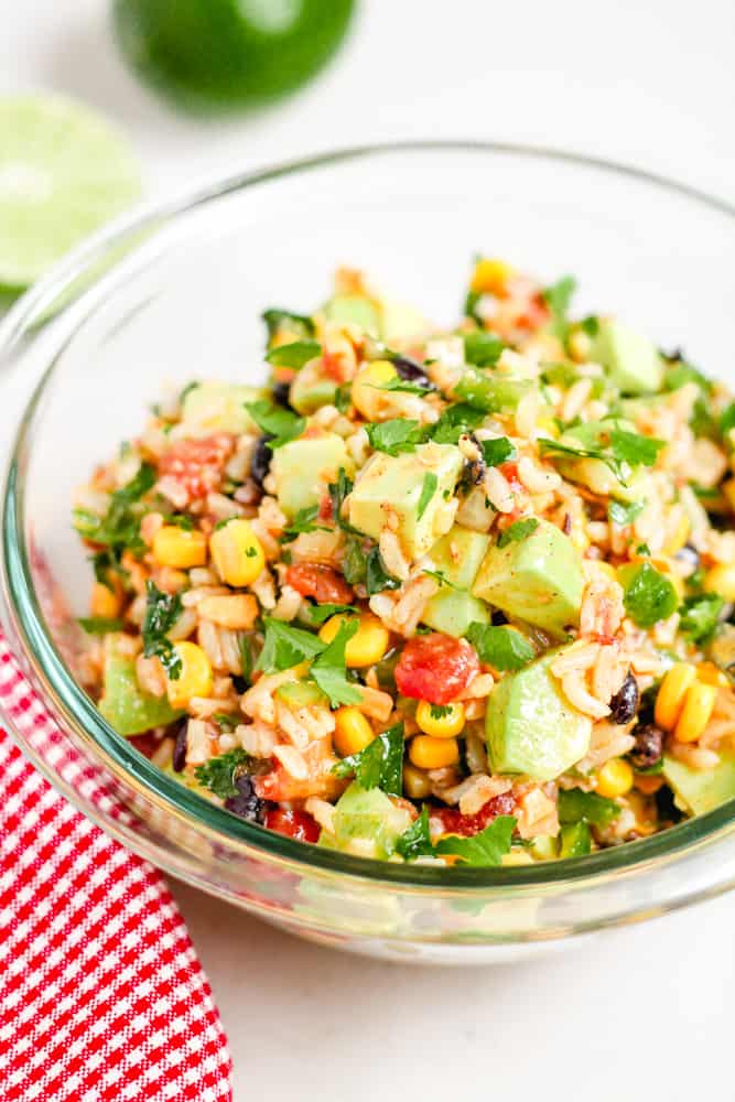 a bowl of texas caviar salad.