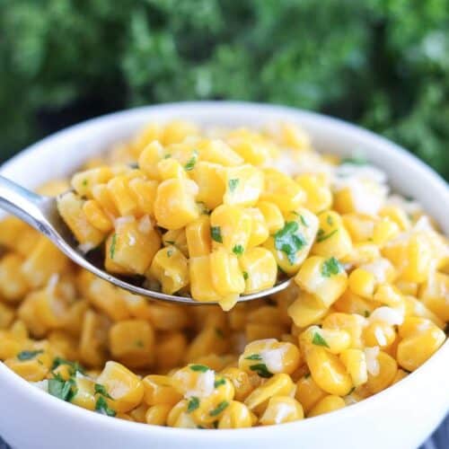 Garlic Butter Fried Corn - Use fresh or frozen corn!