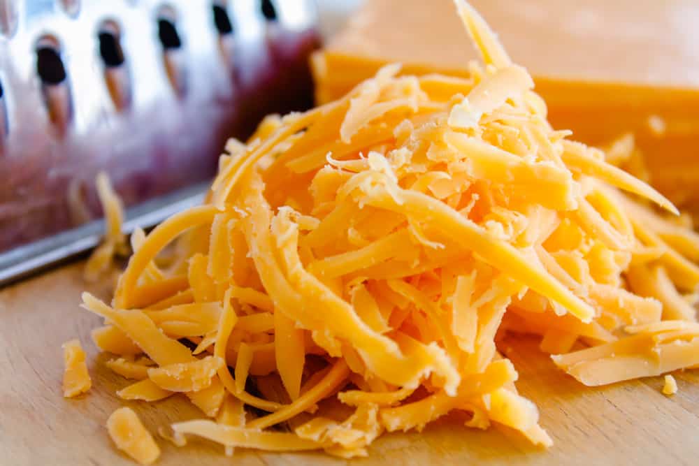 grated cheddar cheese.