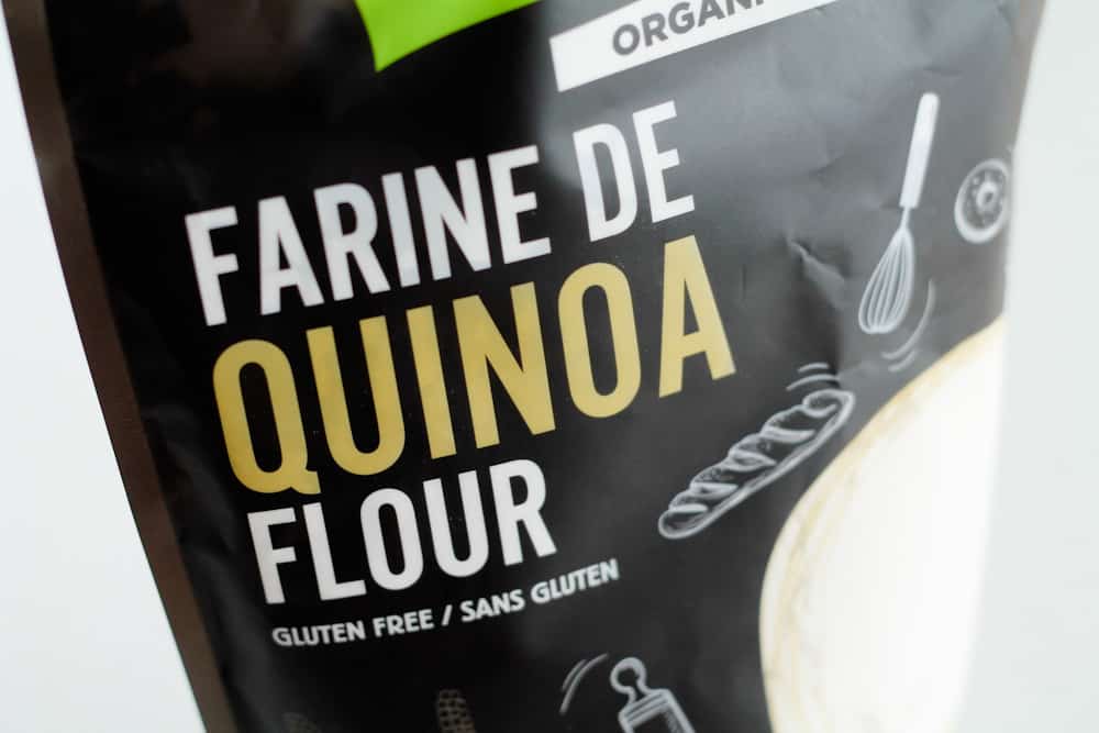 a bag of quinoa flour.
