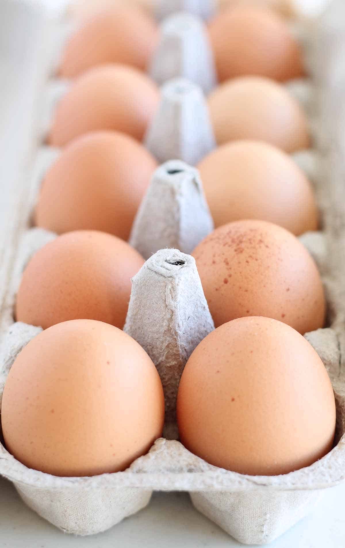 carton of fresh eggs.