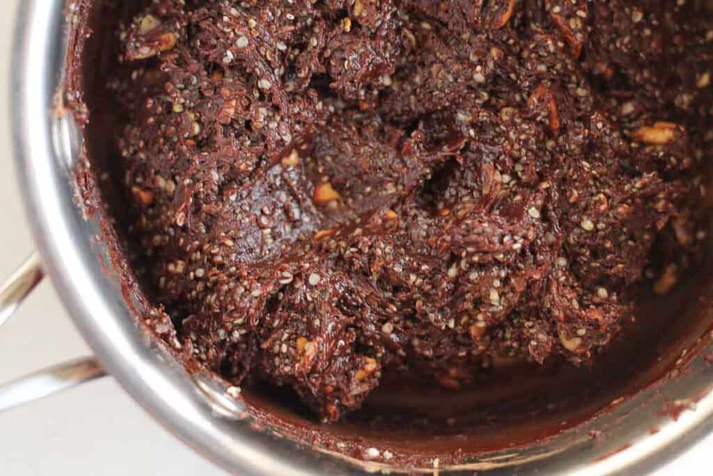 chocolate mixture in a saucepan