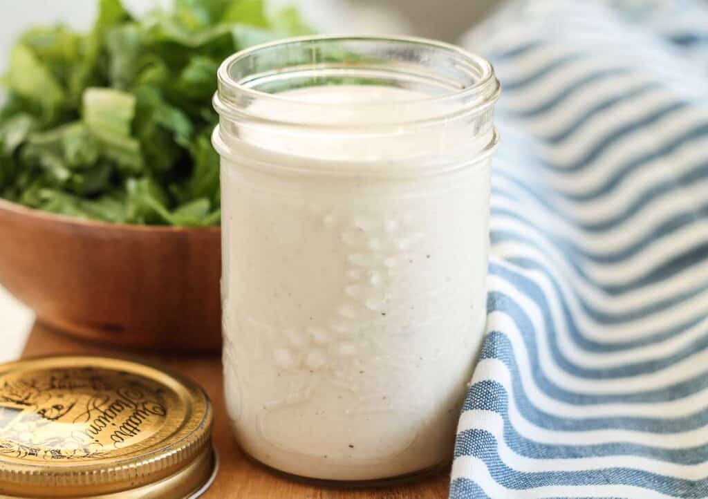 homemade ranch dressing in a jar