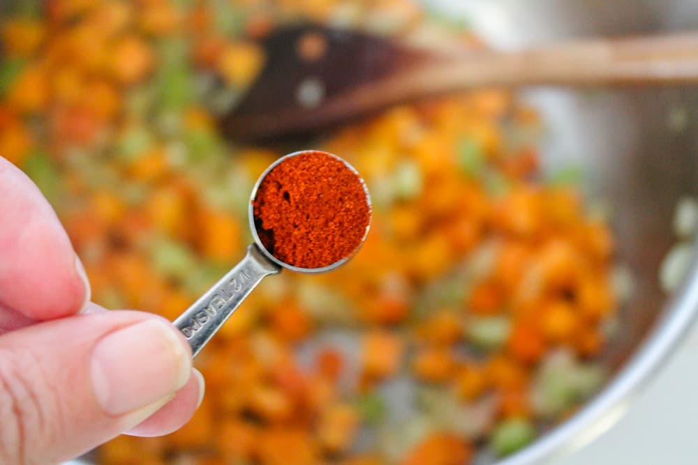 smoked paprika in a teaspoon.