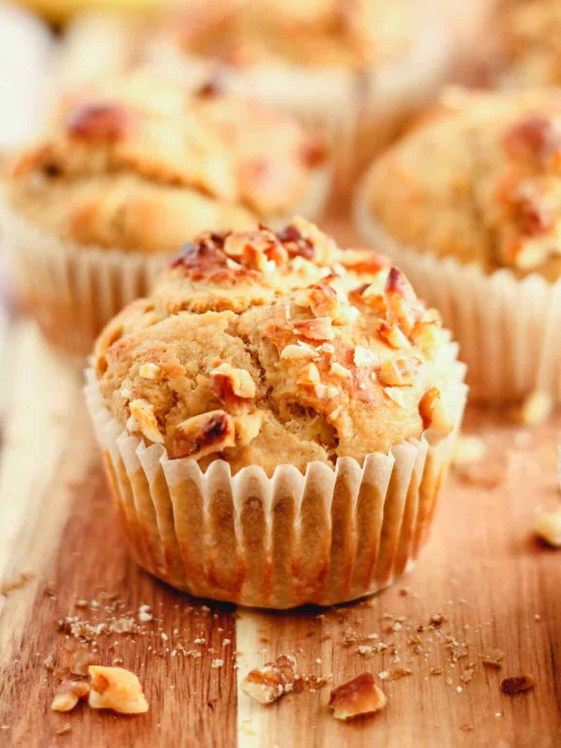 Banana Walnut Greek Yogurt Muffins - The Honour System 