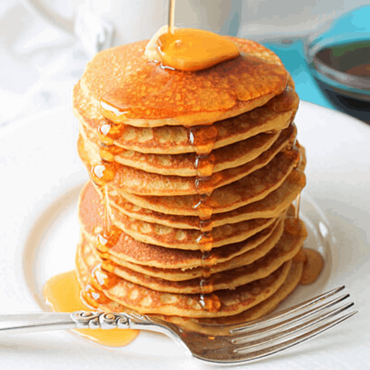 A plate of brown rice flour pancakes.