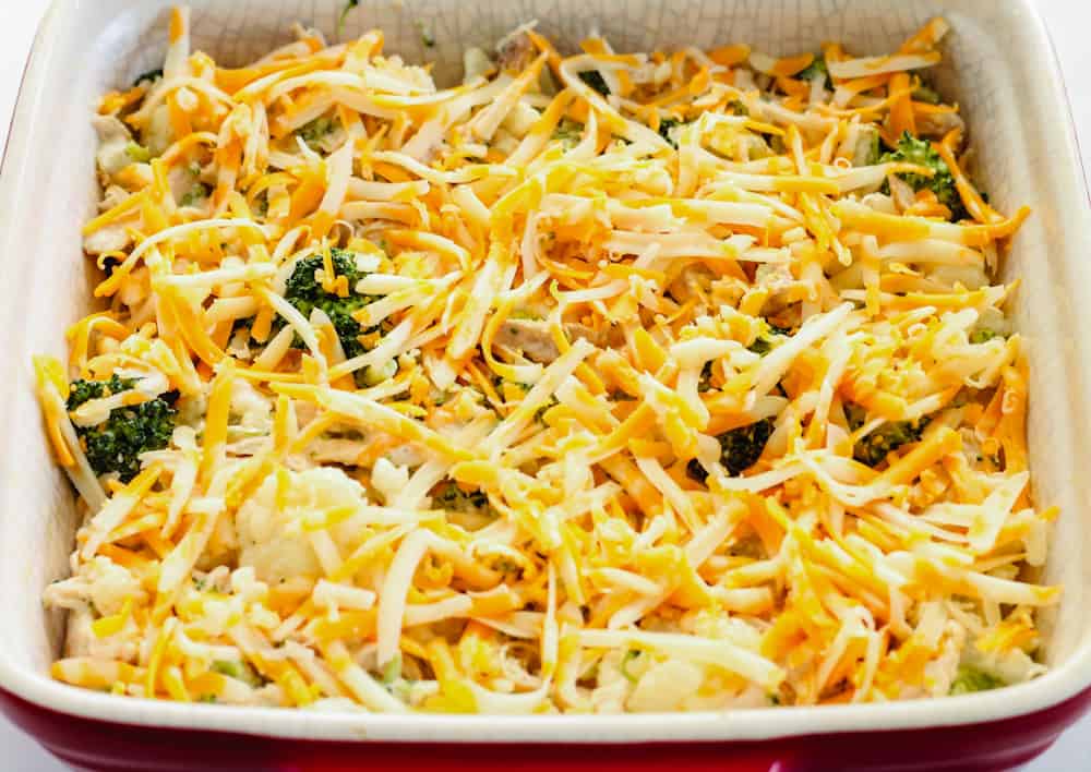 a casserole dish ready for the oven