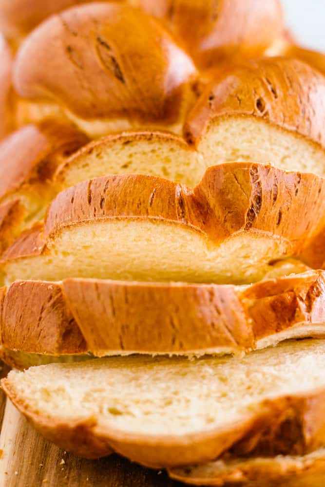 thick slices of egg bread.