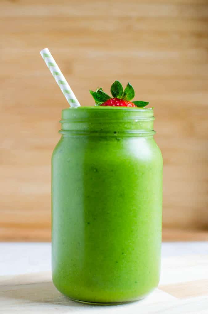 avocado green weight loss smoothie in a glass.