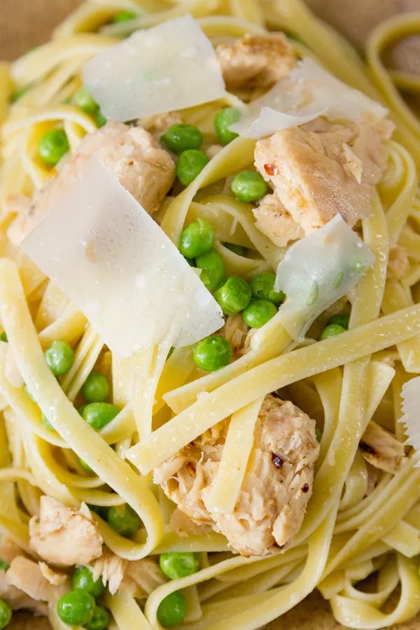 a bowl of tuna pasta.