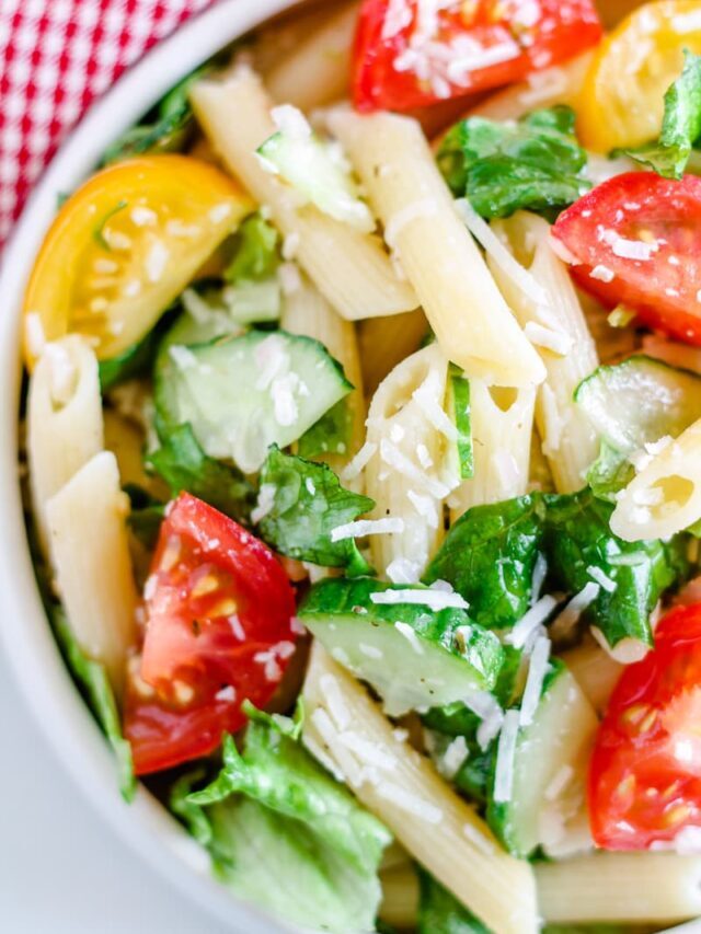HOW TO MAKE EASY PASTA SALAD  WITHOUT MAYO!