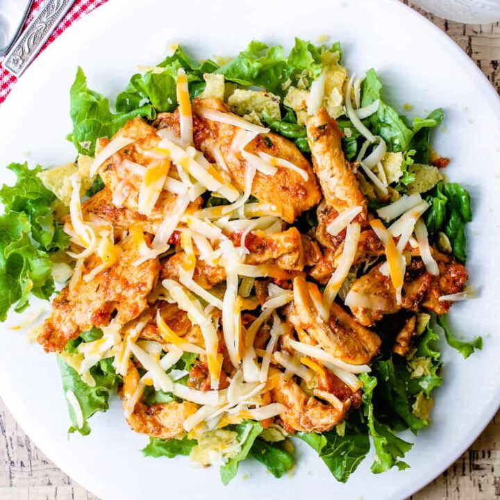 Easy Chicken Taco Salad Recipe with Salsa Ranch Dressing