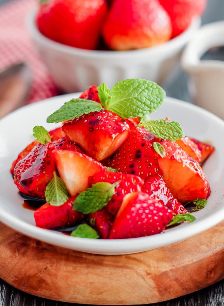 Balsamic Strawberries with Mint and Cracked Black Pepper