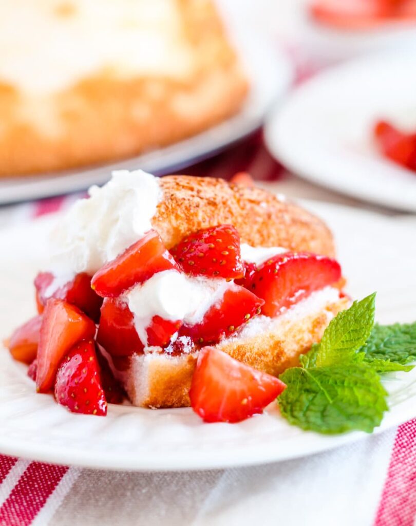 a plate of gluten free strawberry shortcake.
