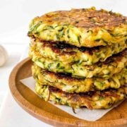 a plate of zucchini fritters.