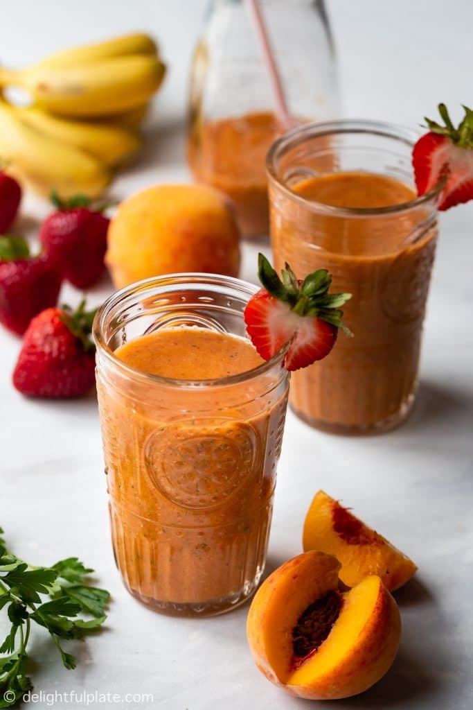 strawberry peach smoothie.