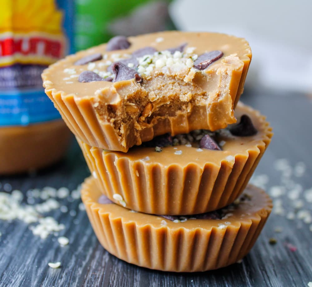 a stack of sun butter cups.