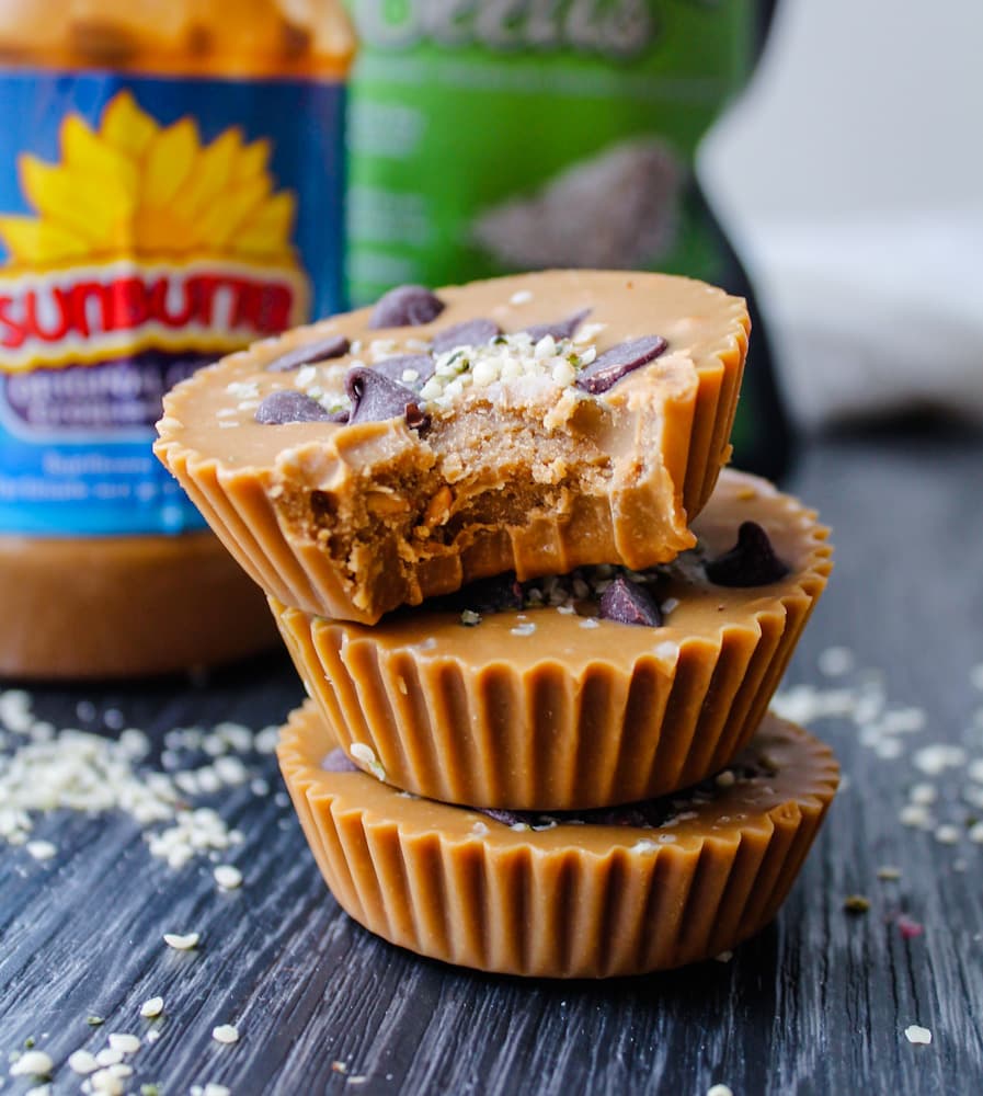 a stack of sun butter cups.