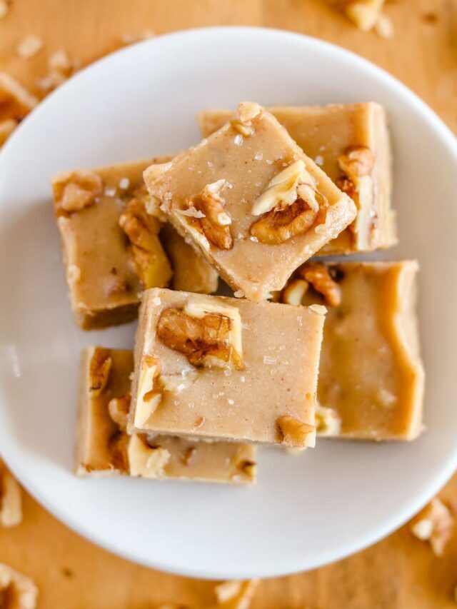 Salted Maple Walnut Tahini Fudge – Easy No Bake Recipe!