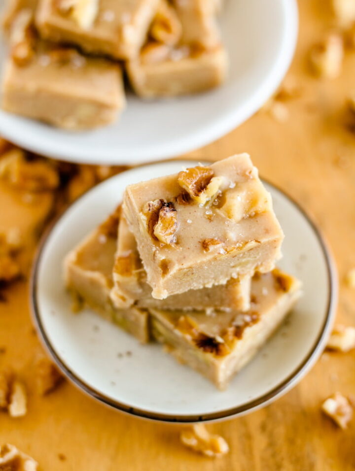 Salted Maple Walnut Tahini Fudge Easy No Bake Recipe 8261