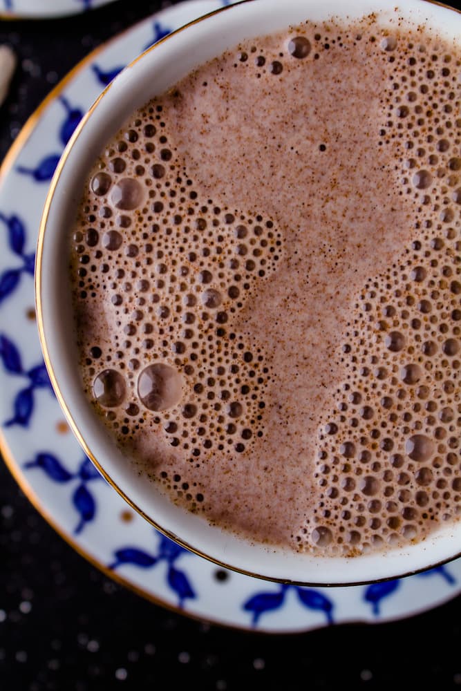 hot drink in a mug.