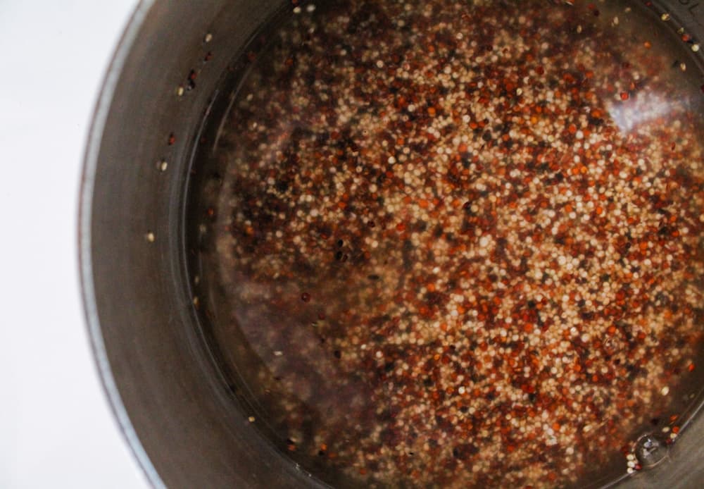 quinoa in a pot.