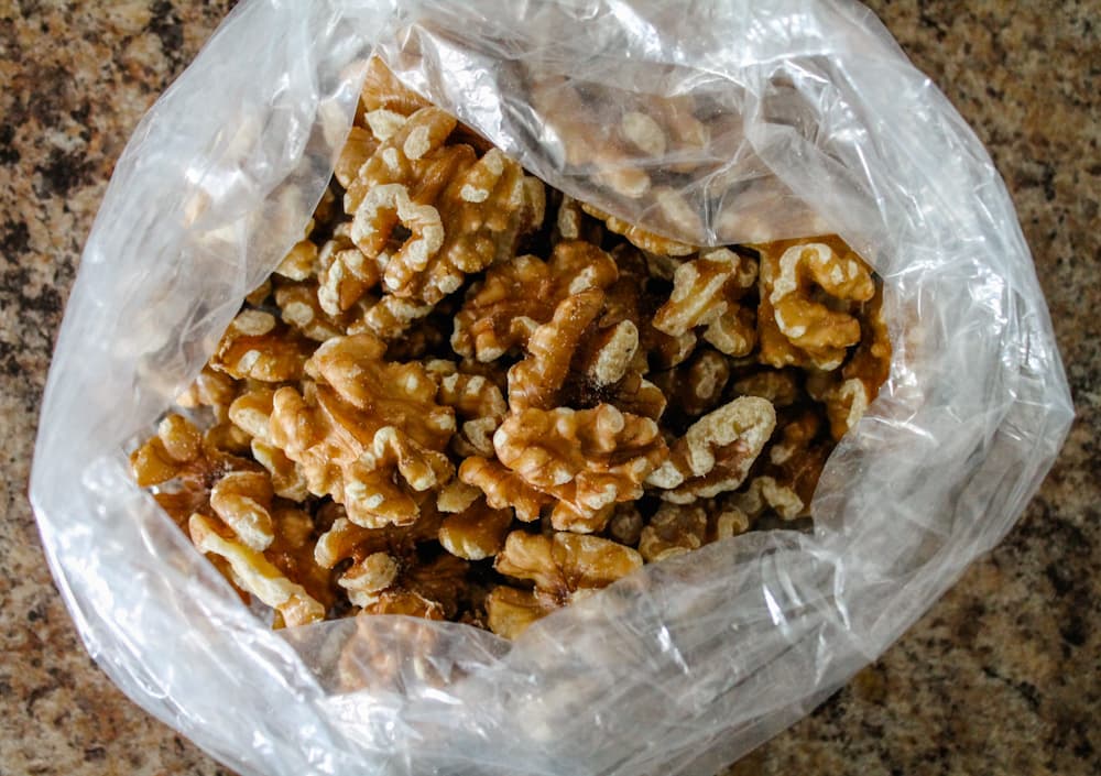 a bag of walnuts.