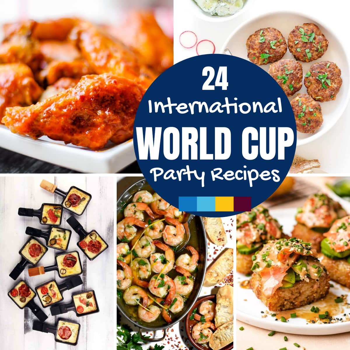 photo collage of world cup recipes.