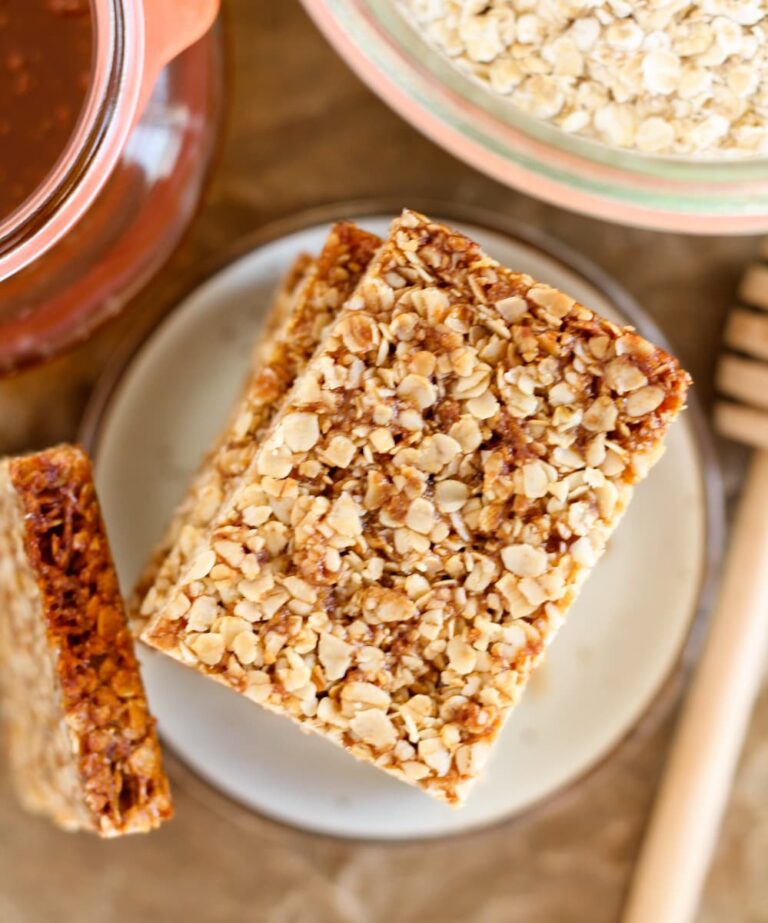 Honey Oatmeal Bars aka British Flapjacks  – Nut-Free and Gluten-Free