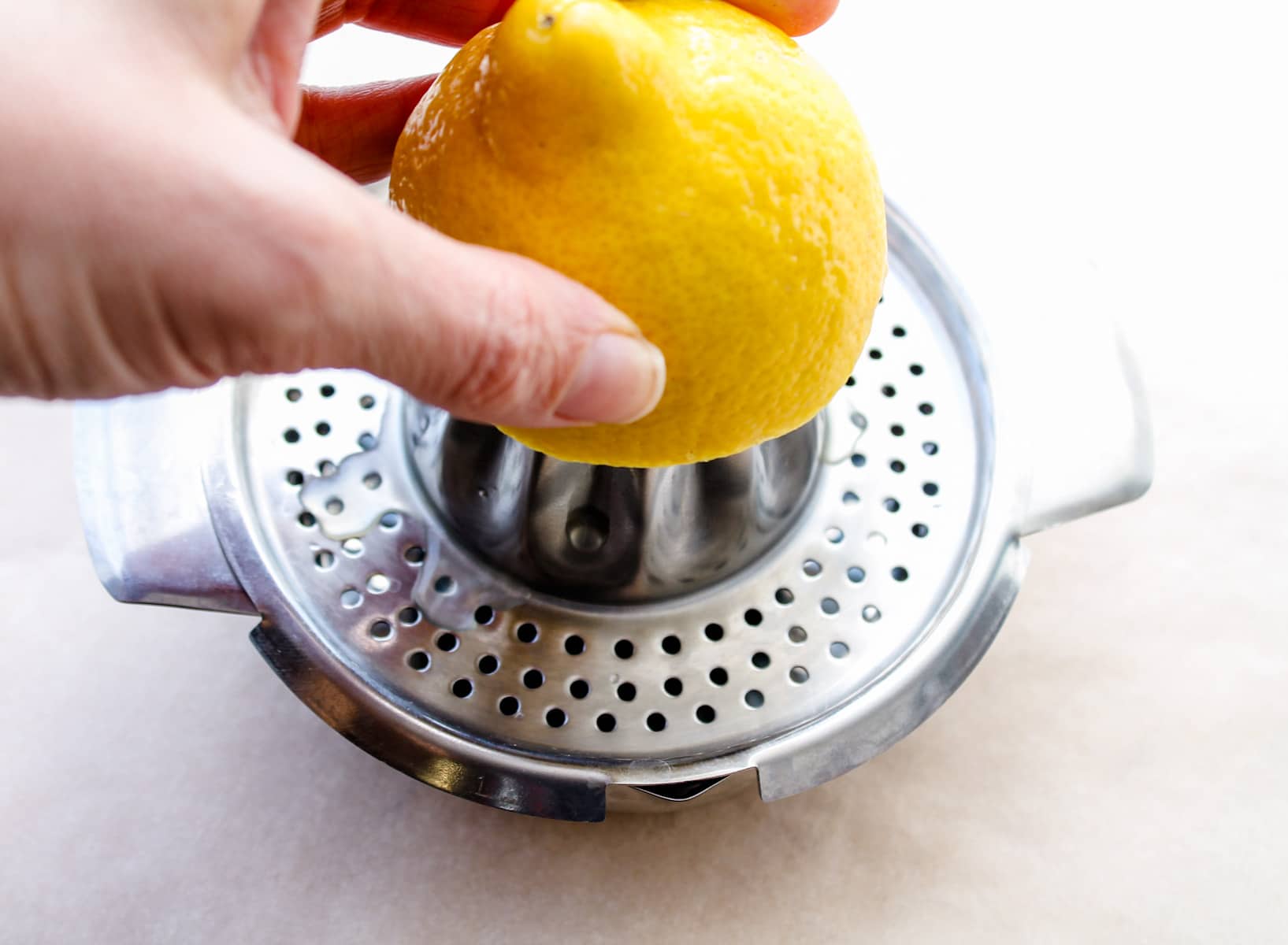 a lemon being juiced.
