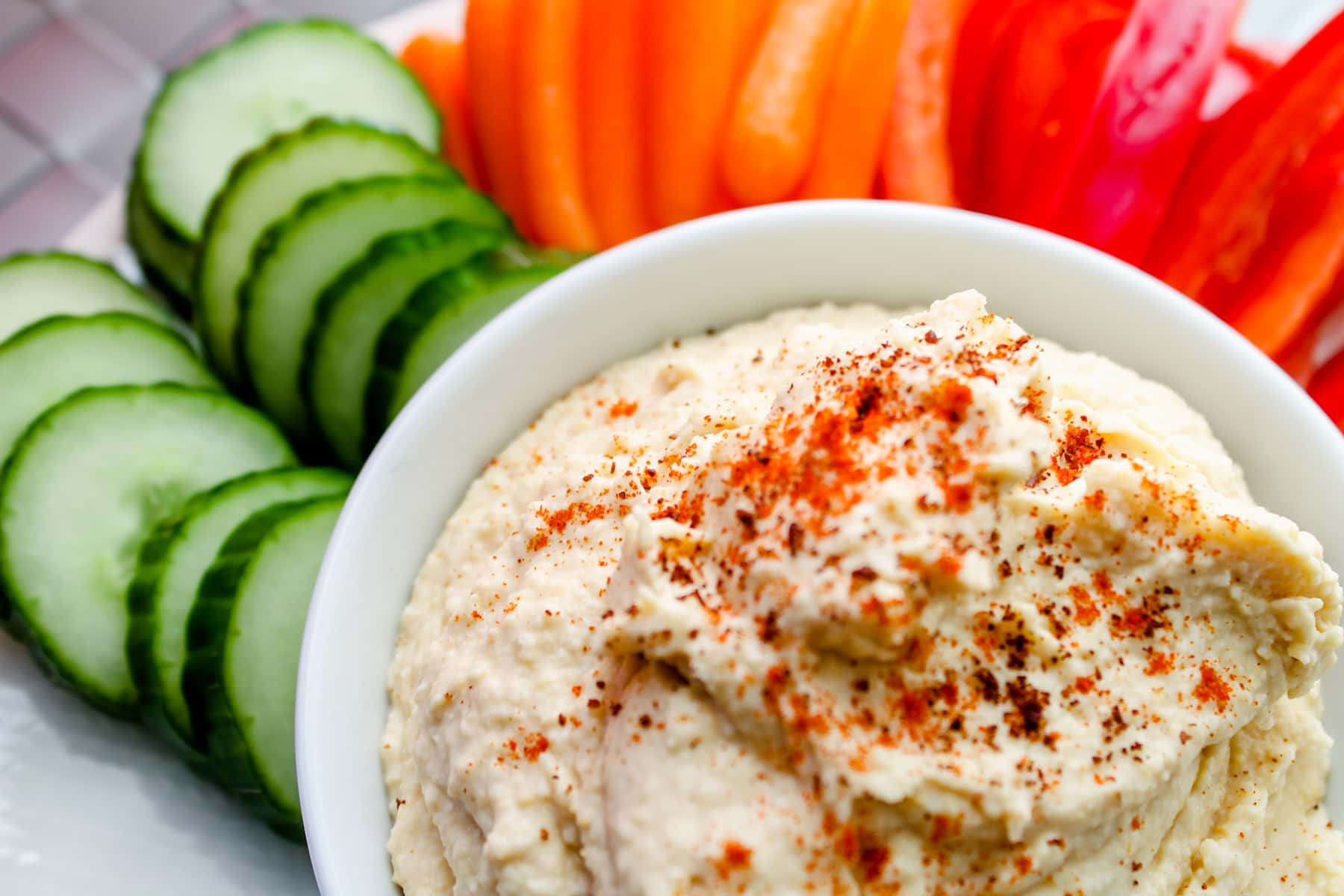 a bowl of homemade hummus.