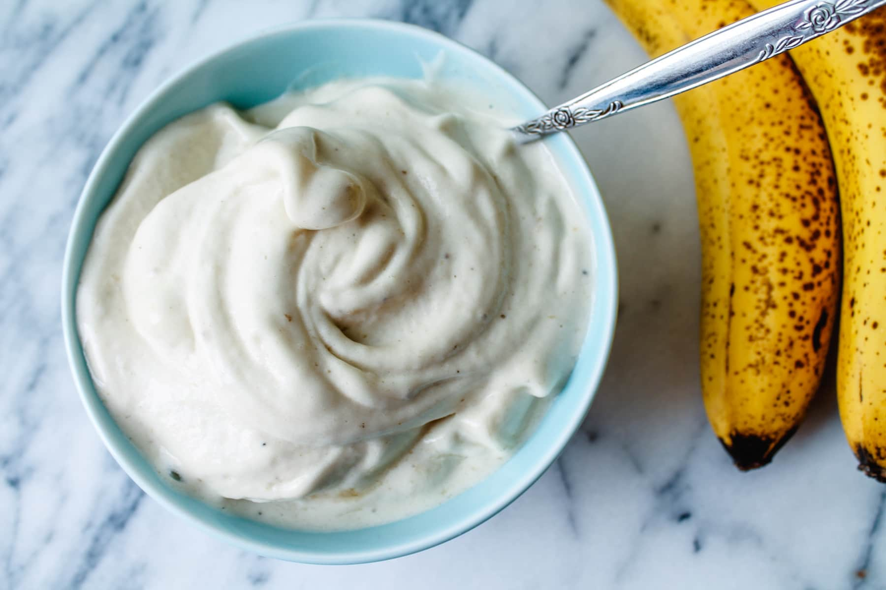 A bowl of banana nice cream.