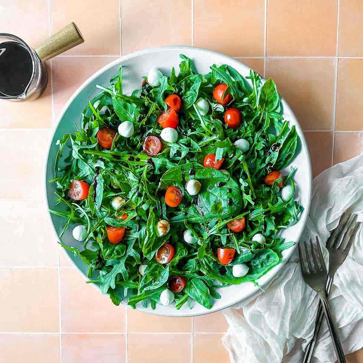 bowl of caprese salad.