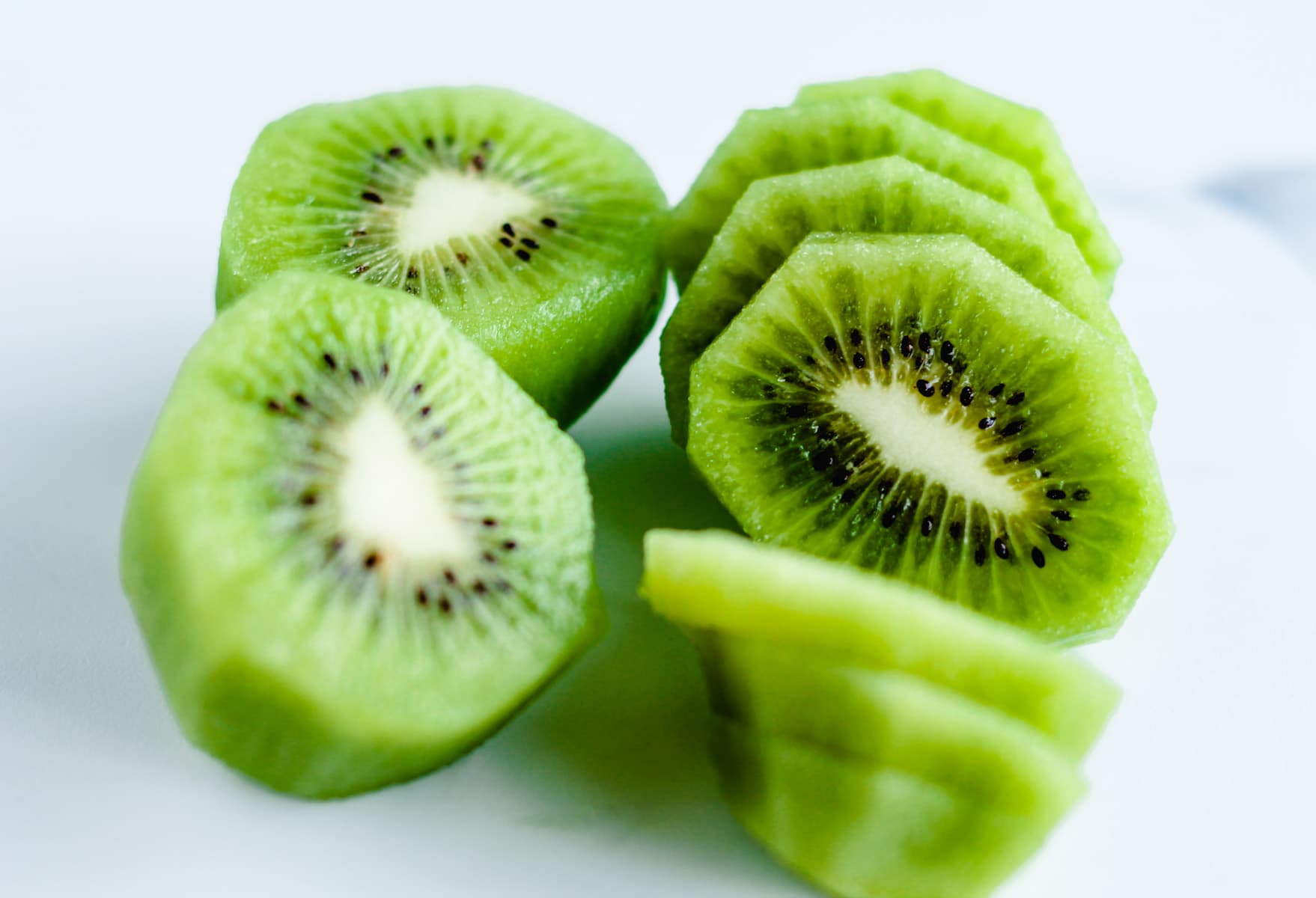 slices of kiwi fruit.