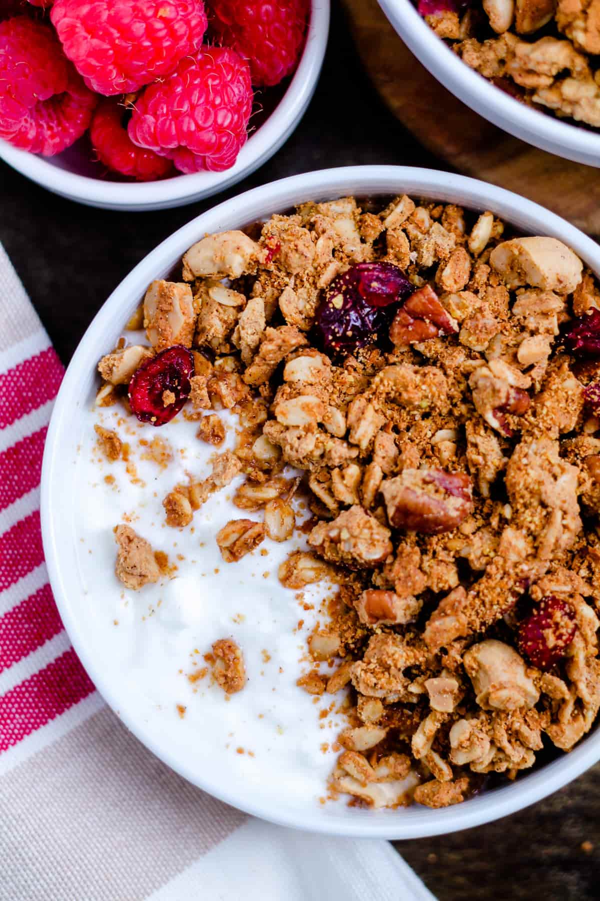 A bowl of protein granola.