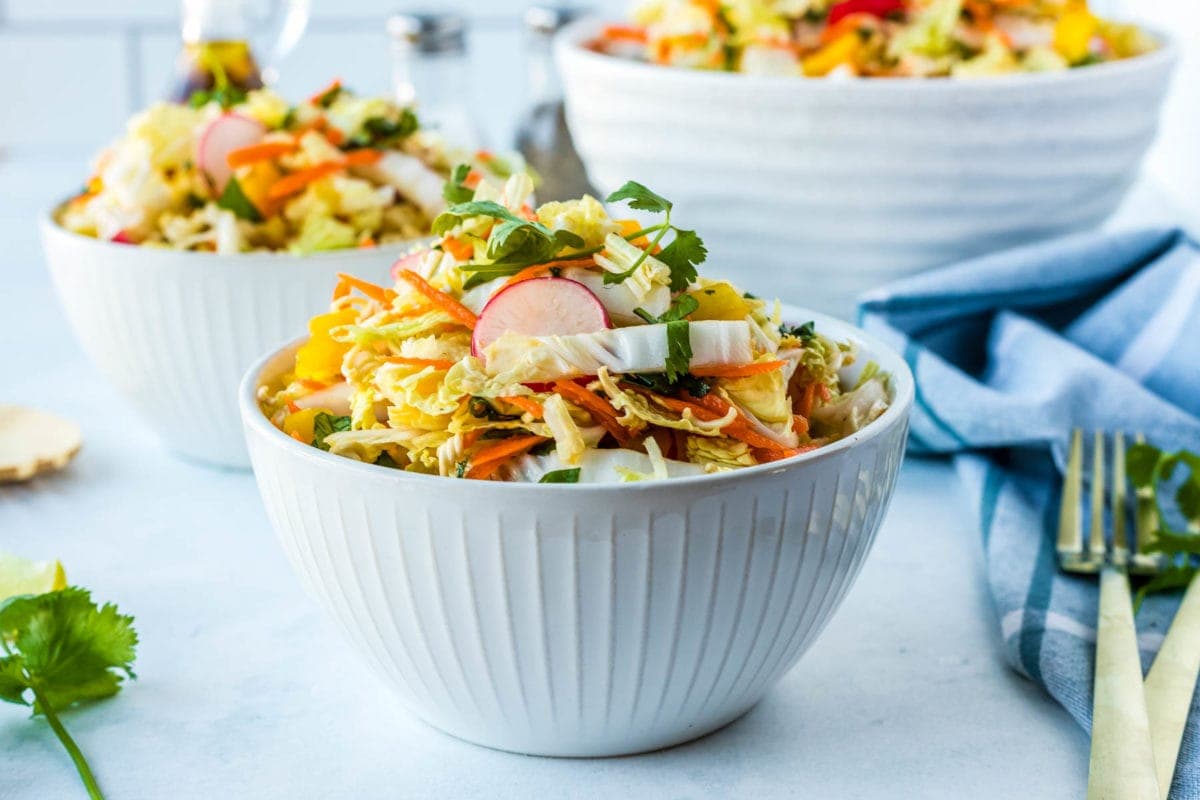 a bowl of ramen noodle salad.