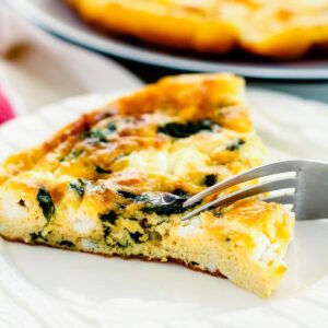 a plate with Goat Cheese Frittata.