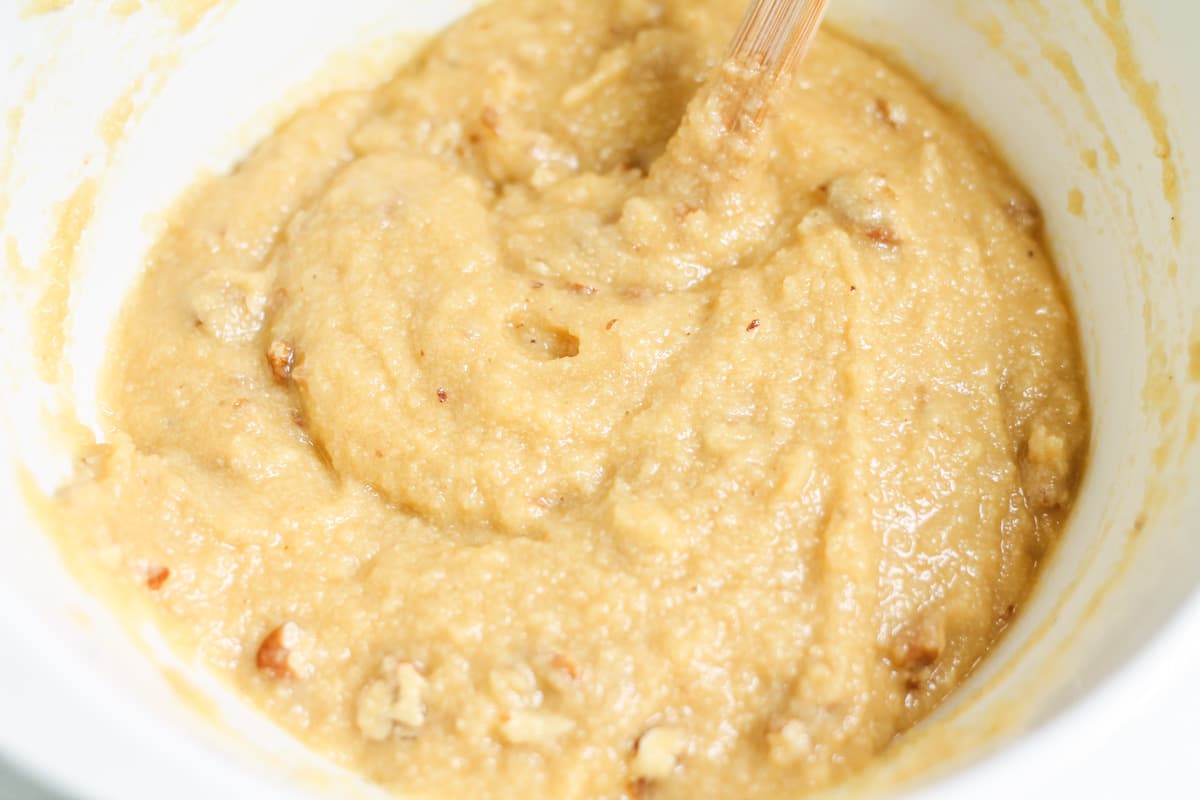 biscuit topping batter in a bowl.