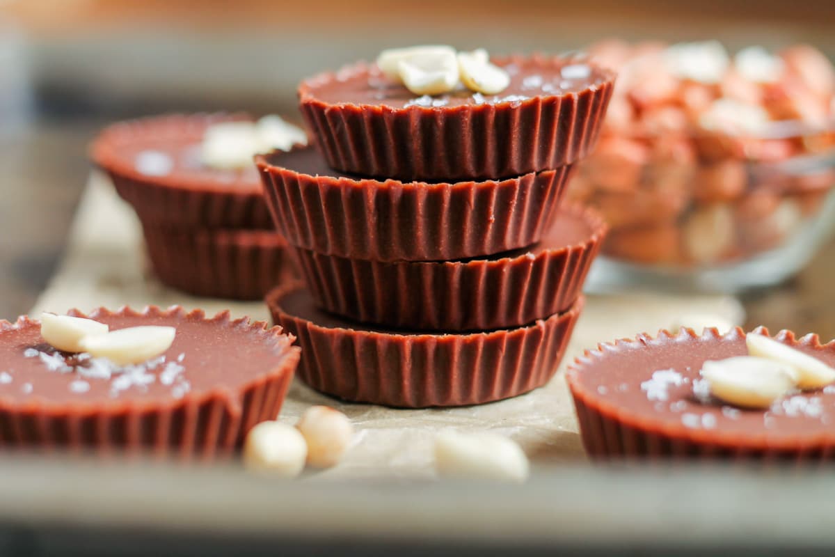 A stack of healthy peanut butter cups.