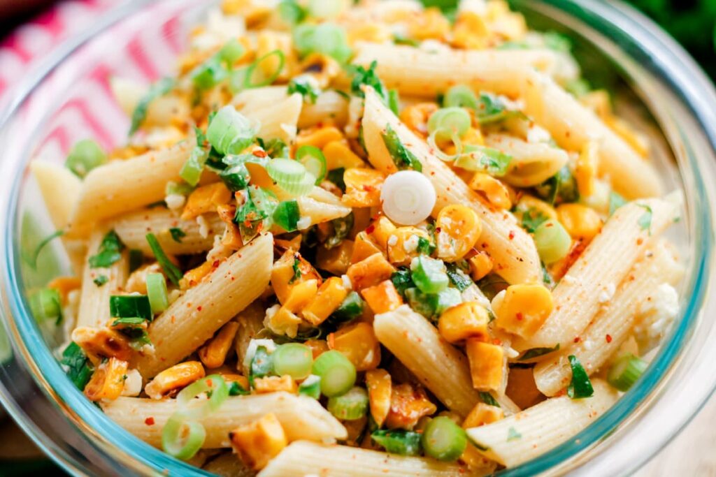 Mexican Street Corn Pasta Salad The Honour System mexican-street-corn-pasta-salad-in-2022-pasta-salad-ingredients