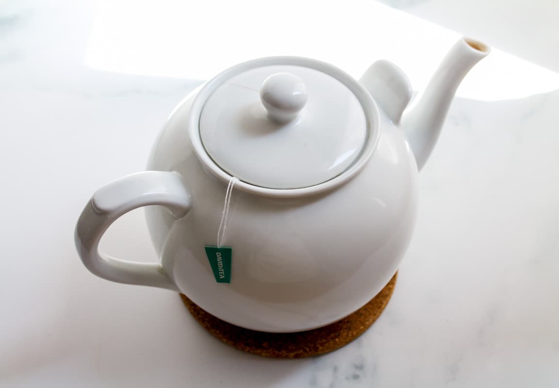 A teapot on a counter.