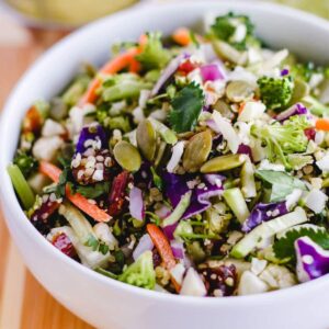 A bowl of crunchy detox salad in a bowl.